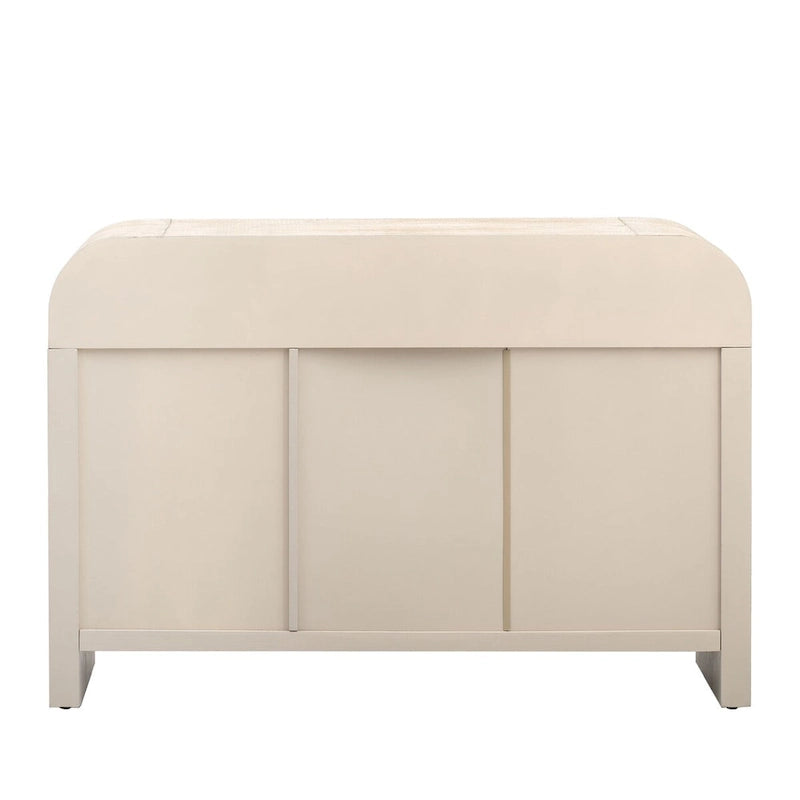 Retro Minimalist Curved Sideboard with Gold Handles