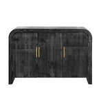 Retro Minimalist Curved Sideboard with Gold Handles