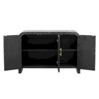Retro Minimalist Curved Sideboard with Gold Handles