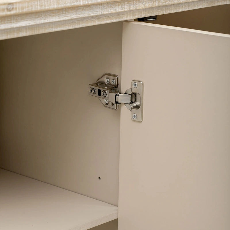 Retro Minimalist Curved Sideboard with Gold Handles