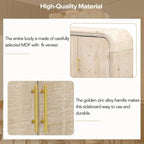 Retro Minimalist Curved Sideboard with Gold Handles