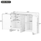 Retro Minimalist Curved Sideboard with Gold Handles