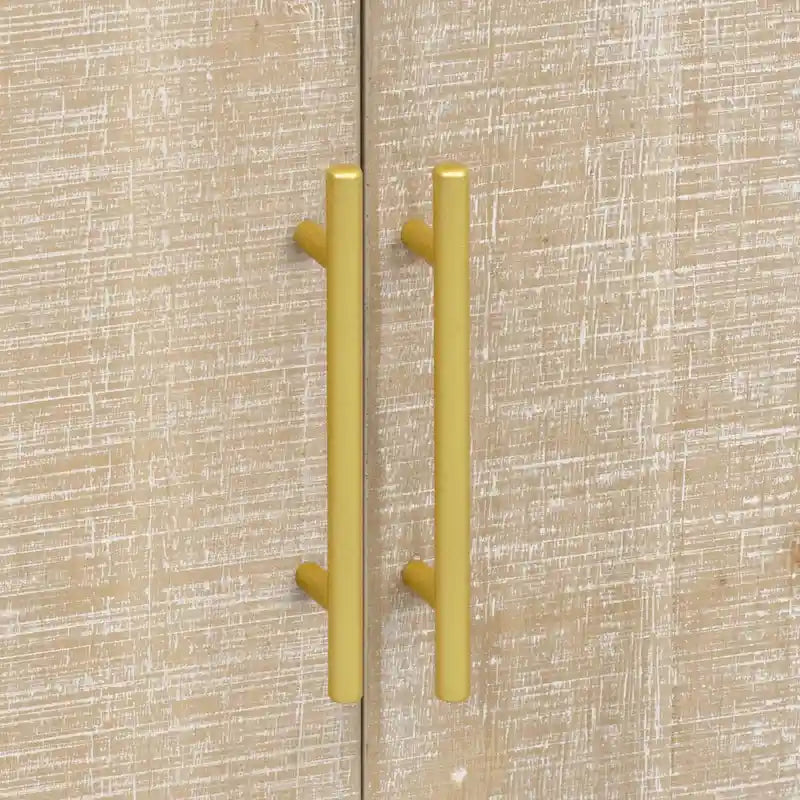 Retro Minimalist Curved Sideboard with Gold Handles