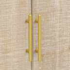 Retro Minimalist Curved Sideboard with Gold Handles