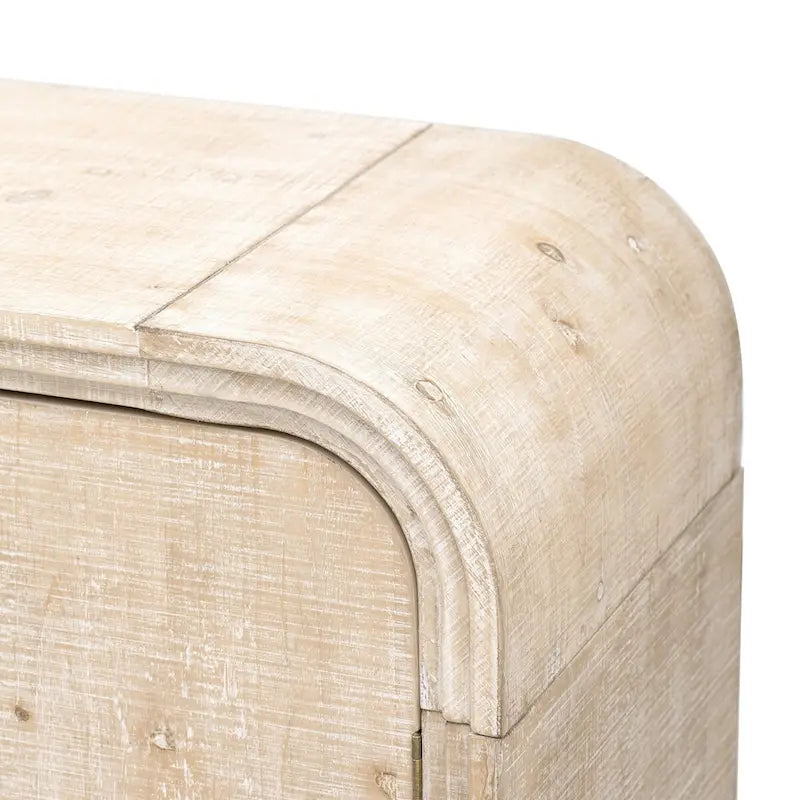 Retro Minimalist Curved Sideboard with Gold Handles