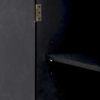 Retro Minimalist Curved Sideboard with Gold Handles