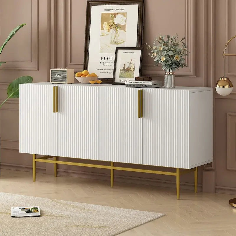 60 Modern Elegant 4-Door Cabinet Buffet/Sideboard