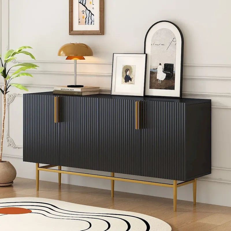 60 Modern Elegant 4-Door Cabinet Buffet/Sideboard