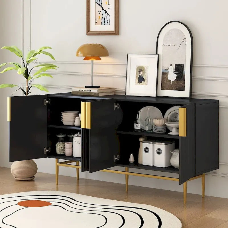 60 Modern Elegant 4-Door Cabinet Buffet/Sideboard