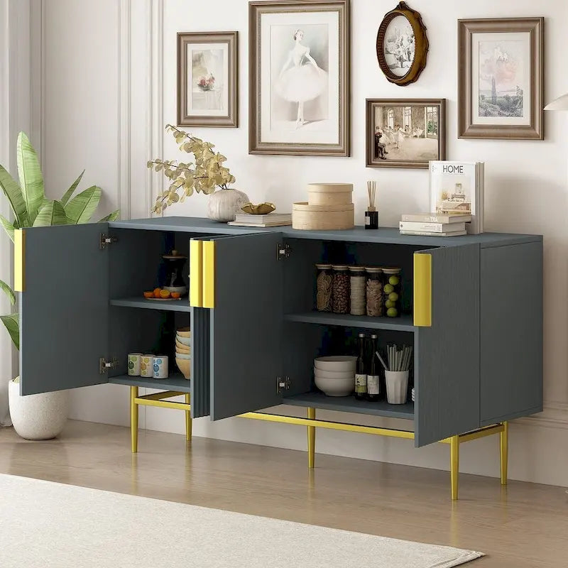 60 Modern Elegant 4-Door Cabinet Buffet/Sideboard