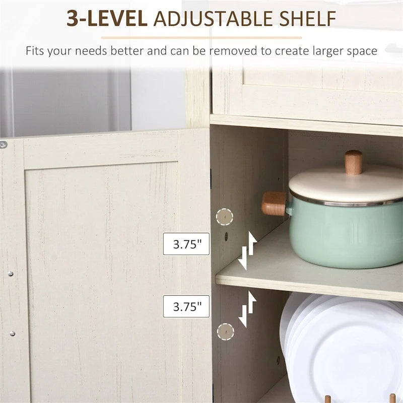 2 Barn Doors Kitchen Sideboard Buffet Cabinet with Drawer