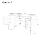 Striped Storage Cabinet with 4 Doors, Adjustable