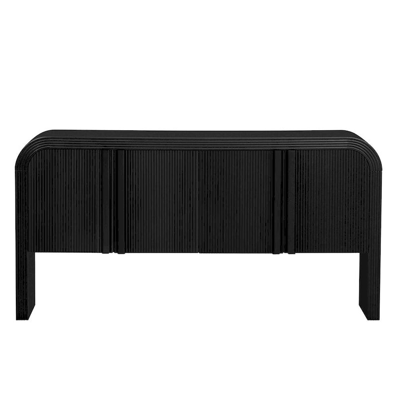 Striped Storage Cabinet with 4 Doors, Adjustable