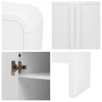 Striped Storage Cabinet with 4 Doors, Adjustable