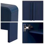 Striped Storage Cabinet with 4 Doors, Adjustable