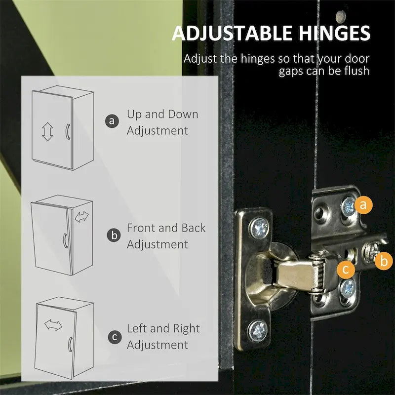 Wood Buffet Cabinet with Storage Drawers and Glass Door - N/A