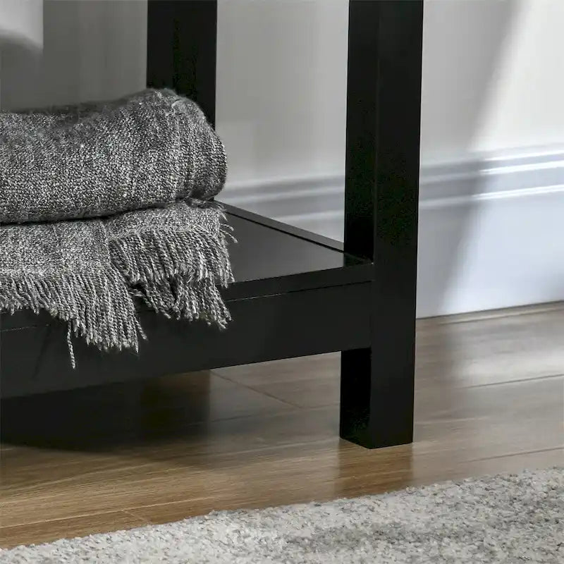 Wood Buffet Cabinet with Storage Drawers and Glass Door - N/A