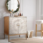 Mid-century Modern 2-door Wood Accent Cabinet Entry Coffee Table Storage Bedroom Sideboard Kitchen Buffets Chest - 29.5 inches