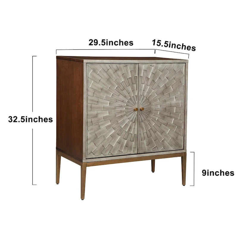 Mid-century Modern 2-door Wood Accent Cabinet Entry Coffee Table Storage Bedroom Sideboard Kitchen Buffets Chest - 29.5 inches