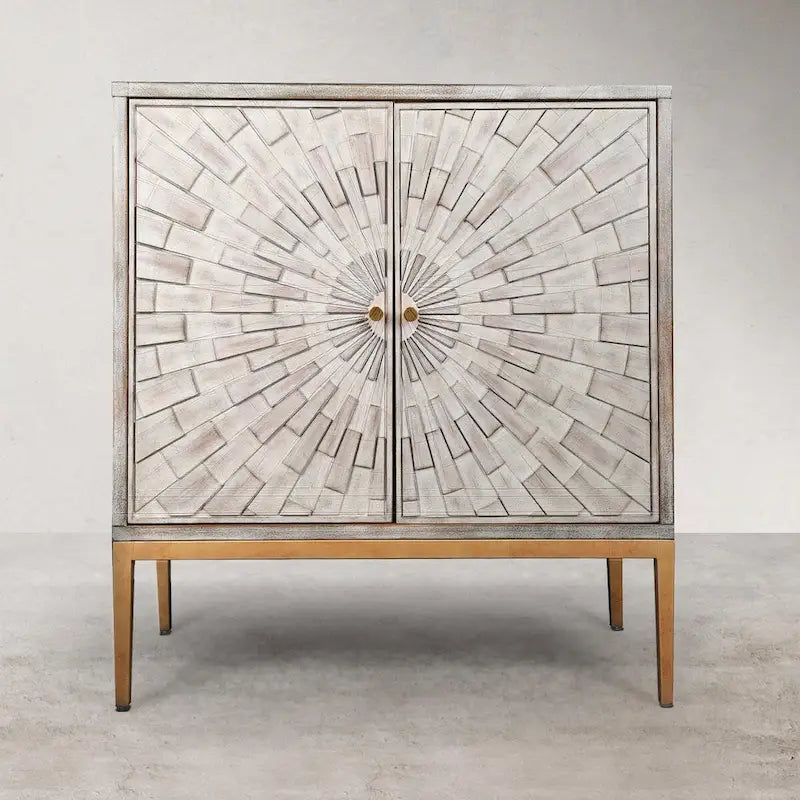 Mid-century Modern 2-door Wood Accent Cabinet Entry Coffee Table Storage Bedroom Sideboard Kitchen Buffets Chest - 29.5 inches