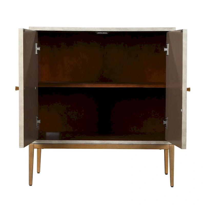 Mid-century Modern 2-door Wood Accent Cabinet Entry Coffee Table Storage Bedroom Sideboard Kitchen Buffets Chest - 29.5 inches