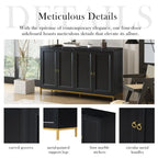 Modern Sideboard with Extra Large Storage Space with Metal Handles and Support Legs for Living Room and Dining Room