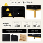 Modern Sideboard with Extra Large Storage Space with Metal Handles and Support Legs for Living Room and Dining Room