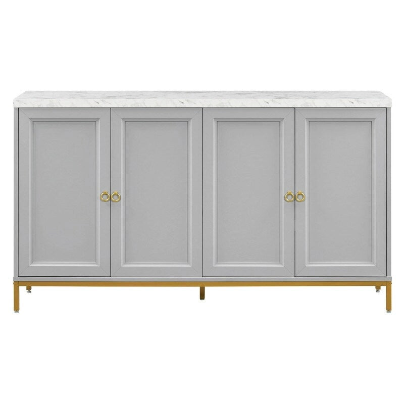 Modern Sideboard with Extra Large Storage Space with Metal Handles and Support Legs for Living Room and Dining Room