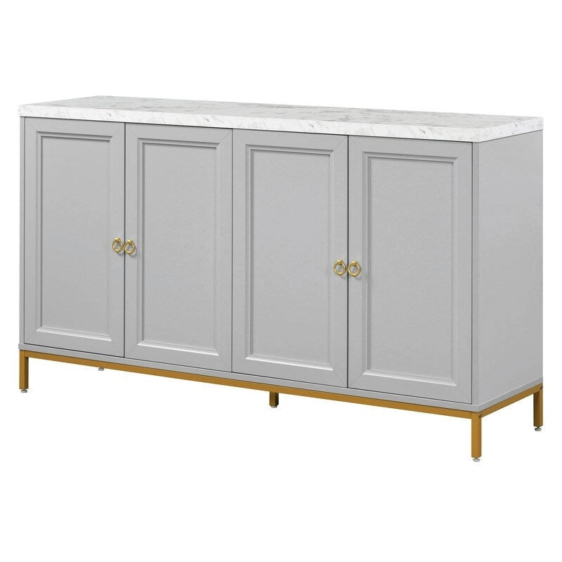 Modern Sideboard with Extra Large Storage Space with Metal Handles and Support Legs for Living Room and Dining Room