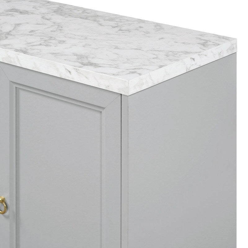 Modern Sideboard with Extra Large Storage Space with Metal Handles and Support Legs for Living Room and Dining Room