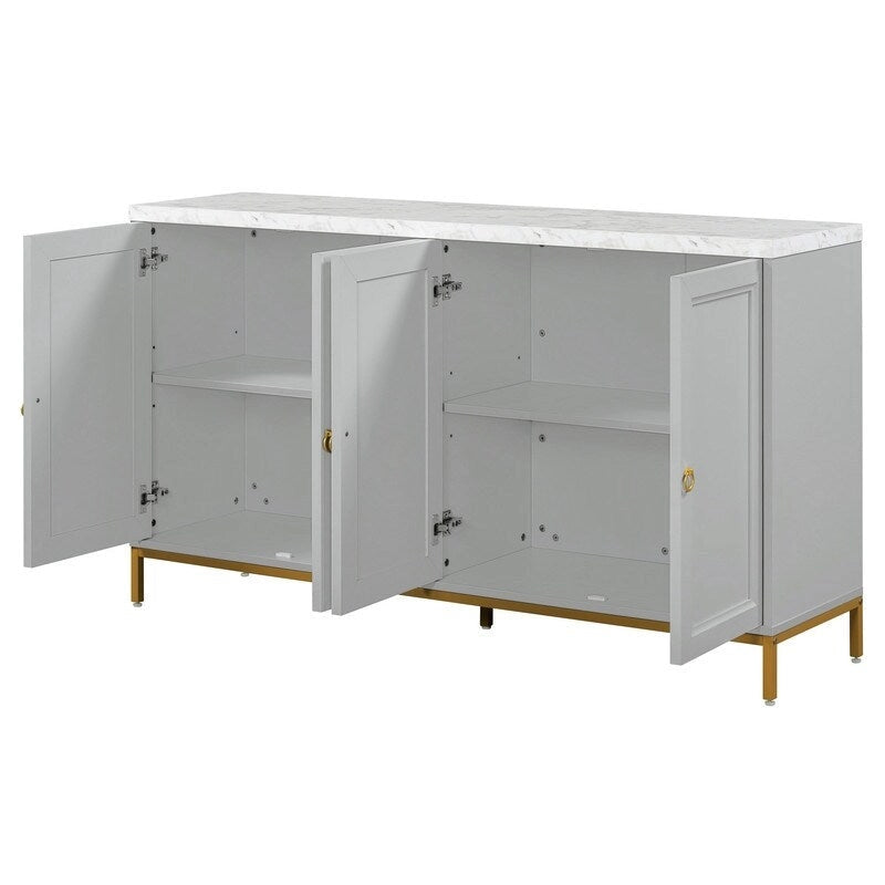 Modern Sideboard with Extra Large Storage Space with Metal Handles and Support Legs for Living Room and Dining Room