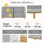 Modern Sideboard with Extra Large Storage Space with Metal Handles and Support Legs for Living Room and Dining Room