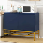 Minimalist Sideboard,Luxury Buffet Cabinet with Gold Metal Legs and Adjustable Shelves,Console Table for Living Room