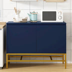 Minimalist Sideboard,Luxury Buffet Cabinet with Gold Metal Legs and Adjustable Shelves,Console Table for Living Room