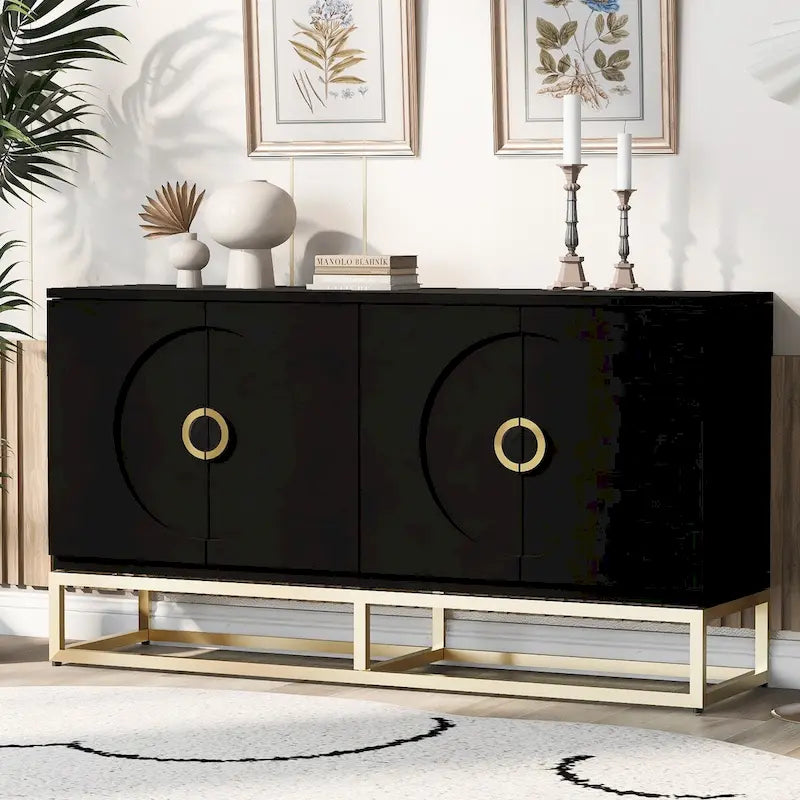 60 4-Door Sideboard Cabinet with Adjustable Shelves