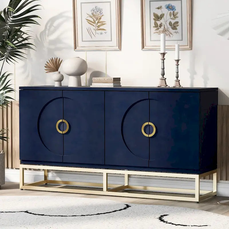 60 4-Door Sideboard Cabinet with Adjustable Shelves