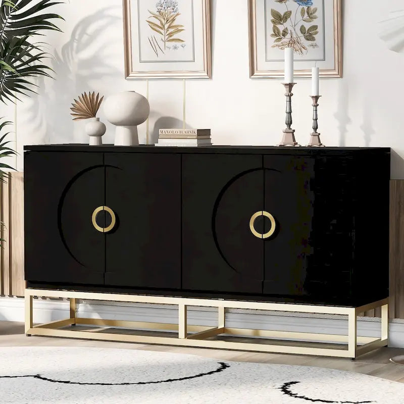 60 4-Door Sideboard Cabinet with Adjustable Shelves