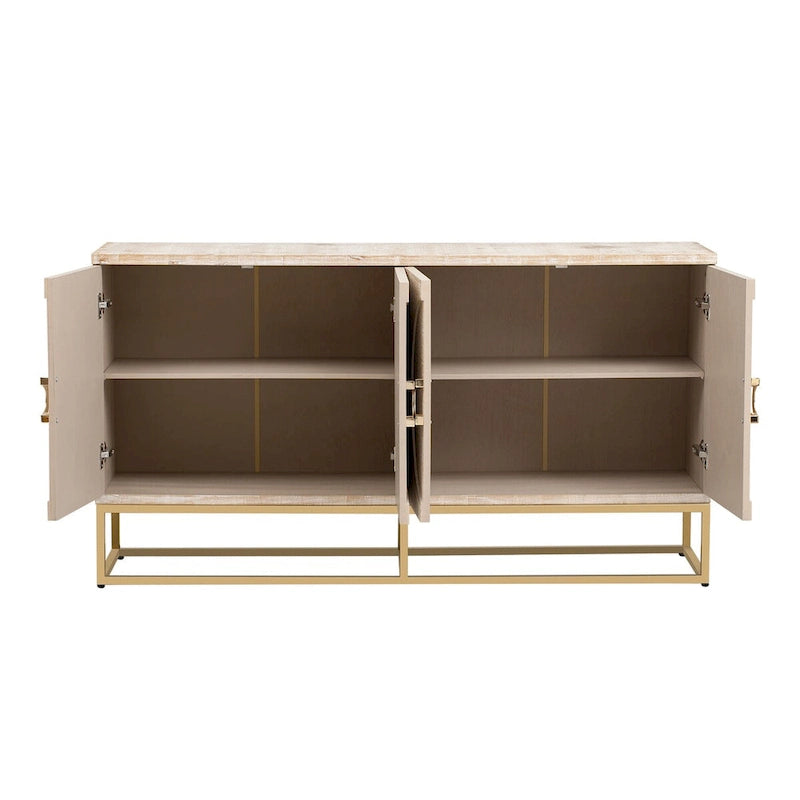 60 4-Door Sideboard Cabinet with Adjustable Shelves