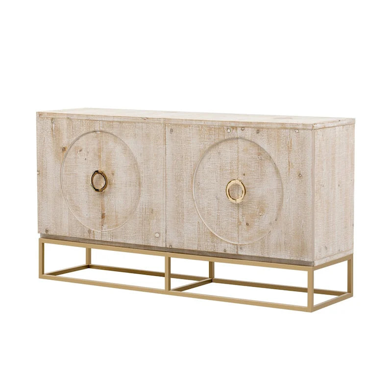 60 4-Door Sideboard Cabinet with Adjustable Shelves