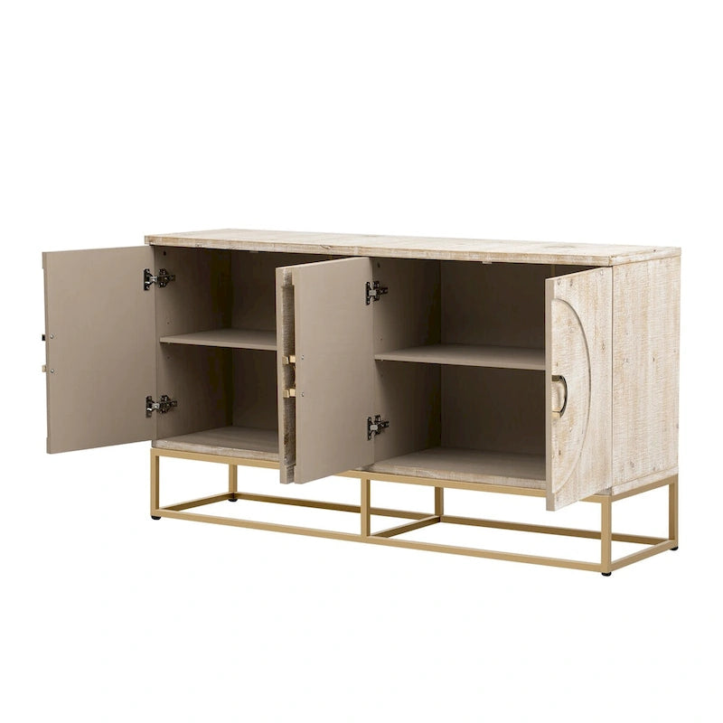 60 4-Door Sideboard Cabinet with Adjustable Shelves