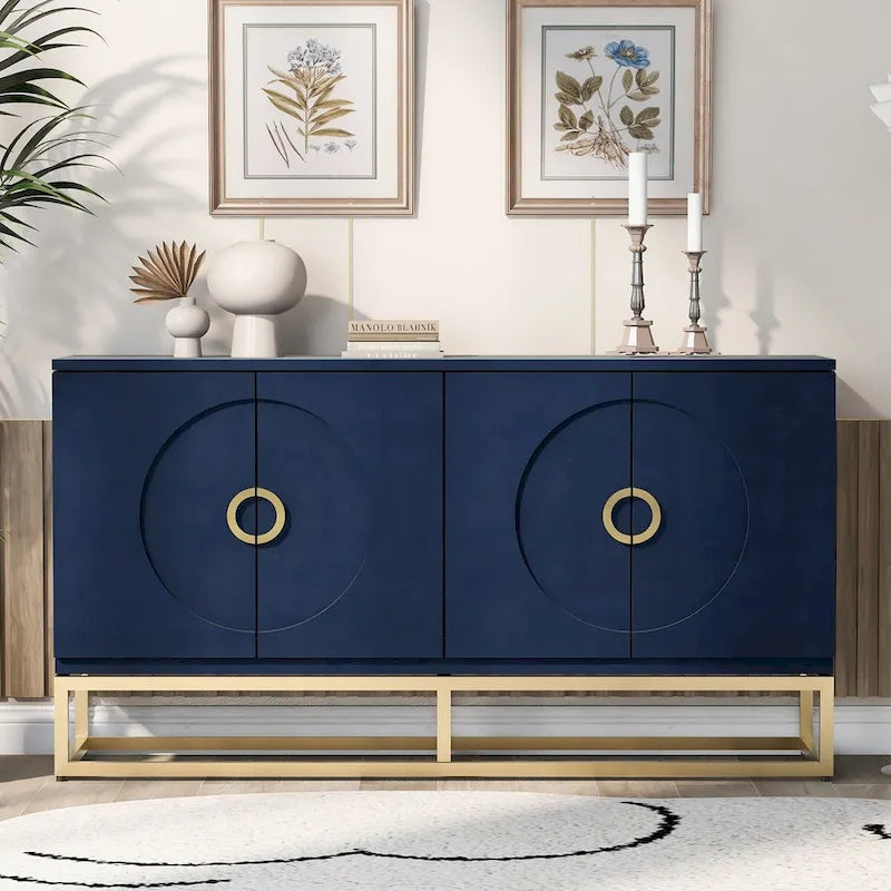 60 4-Door Sideboard Cabinet with Adjustable Shelves