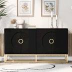 60 4-Door Sideboard Cabinet with Adjustable Shelves