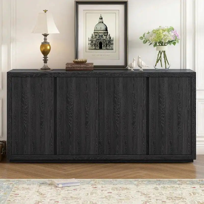 Four-Door Ash Veneer Sideboard Cabinet