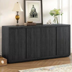 Four-Door Ash Veneer Sideboard Cabinet