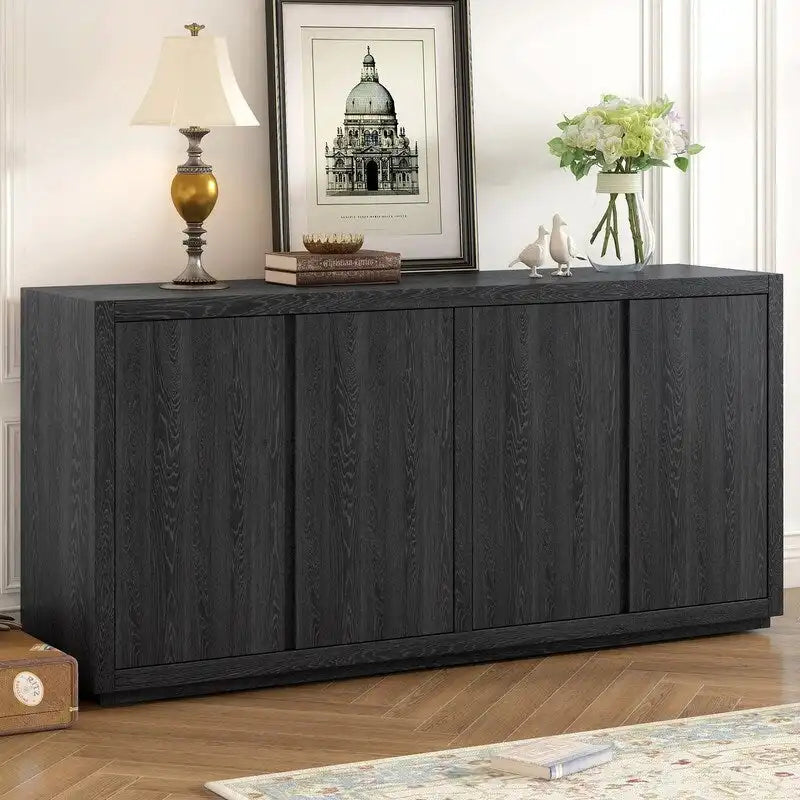 Four-Door Ash Veneer Sideboard Cabinet