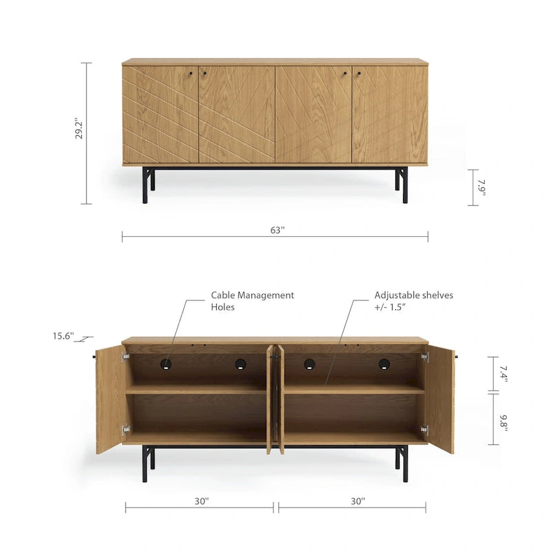 Studio London Amara 63 Wide Sideboard with Geometric Design