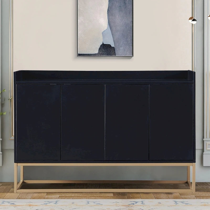 Minimalist Design Freestanding Wooden Sideboard with Metal Legs