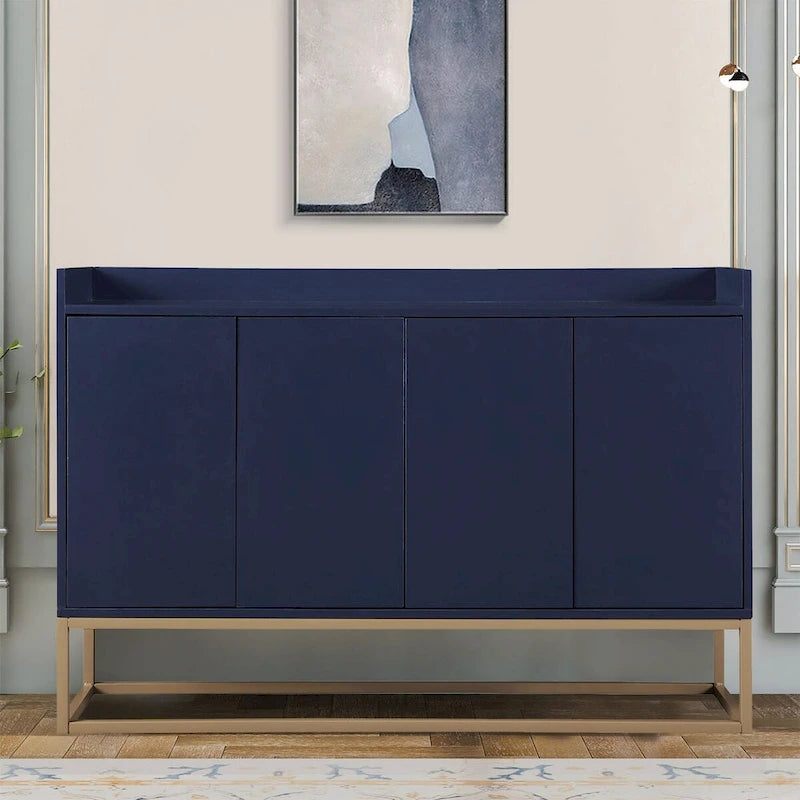 Minimalist Design Freestanding Wooden Sideboard with Metal Legs
