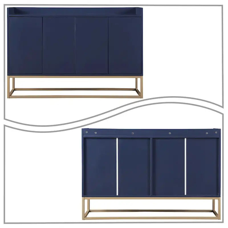 Minimalist Design Freestanding Wooden Sideboard with Metal Legs