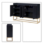 Minimalist Design Freestanding Wooden Sideboard with Metal Legs